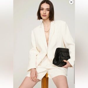NWT Anine Bing Eggshell Quinn Blazer Size S